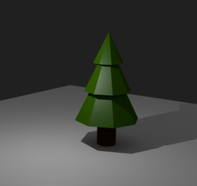 Cartoon Pine Tree 3d model
