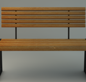 3д модель деревянной парковой скамейки