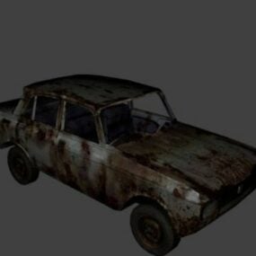 Moskvitch Rusty Old Car 3d model