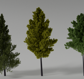 3д модель реалистичной сцены с деревьями
