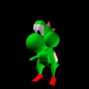 Yoshi Cartoon Character 3d model