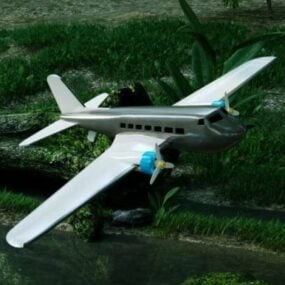 نموذج طائرة ريترو ثلاثي الأبعاد