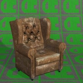 صندلی راحتی چرم کلاسیک مدل سه بعدی