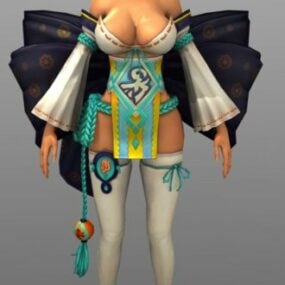 Personnage féminin Jin modèle 3D