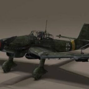 Modelo 2d del avión Stuka alemán de la Segunda Guerra Mundial.