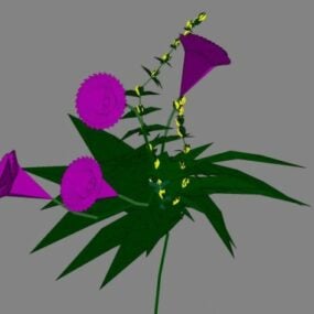 Mor Çiçek 3d modeli