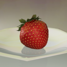 Frucht-Erdbeer-3D-Modell
