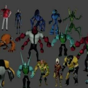 Paquete de personajes de superhéroes modelo 3d