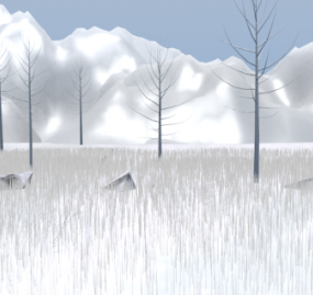 Mô hình 3d cảnh núi tuyết