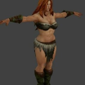 Barbarská žena 3D model