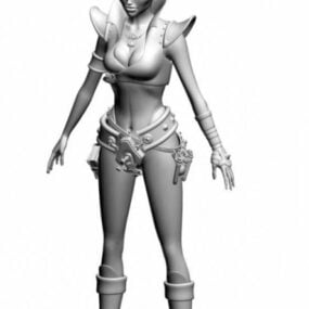 Comic Girl Character 3d model