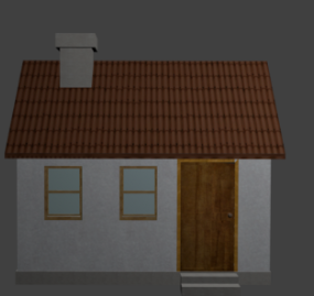 Prosty dom na przedmieściach Model 3D