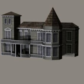3д модель викторианского здания Spooky Manor