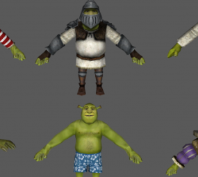 Model 3d Karakter Shrek Anyar