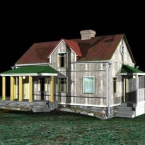 Modelo 3D da cena externa da casa da villa