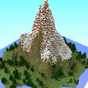 Model 3D sceny światowej w Minecraft