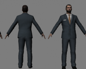 Mafia Boss Man Character 3d model