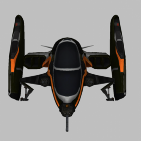 Scifi Gunship Aircraft 3D-malli