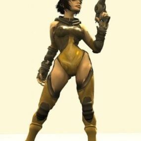 Sci-fi Girl Character 3d model