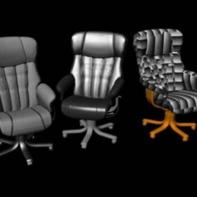 Biznesowe skórzane krzesło Model 3D