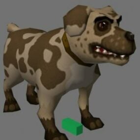 نموذج كلب كارتون قبيح ثلاثي الأبعاد