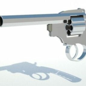 弾丸付きリボルバー銃 3Dモデル