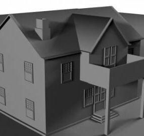 郊外の都市住宅の建物3Dモデル