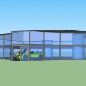Auto Car Showroom Building 3D-malli