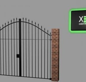 Gate staket linje mönster 3d-modell