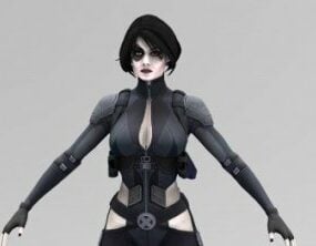 3d модель персонажа Domino Marvel