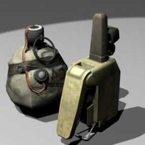 Satchel Charge And Detonator 3d model