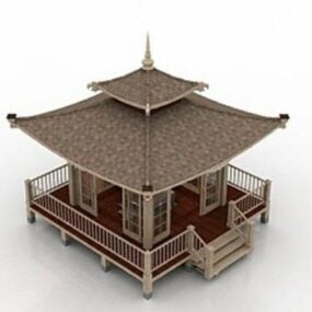 Pavilion Building Round Shape 3d-modell