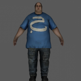 Modello 3d di personaggio maschile grasso obeso
