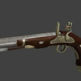 Flintlock Pistol Gun  Free 3d model