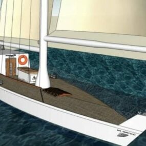 Modello 3d di yacht privato