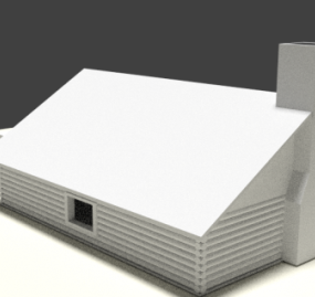 Rumah sederhana Lowpoly Model 3d