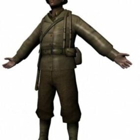 2D model vojáka z 3. světové války