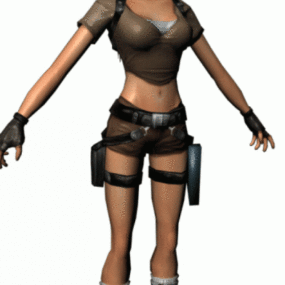 3D model kreslených postaviček Lary Croft