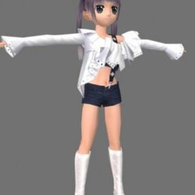 X Girl Anime modèle 3D