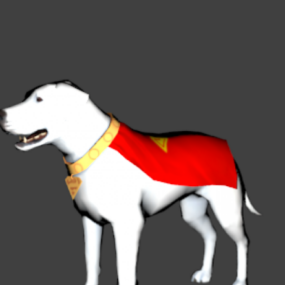 โมเดล 3 มิติของสุนัขคริปโตซูเปอร์แมน