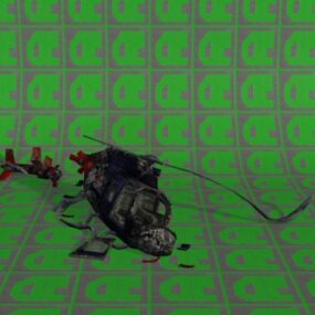 ヘリコプター墜落3Dモデル