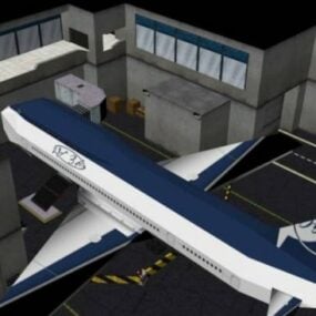 Vliegtuig fabrieksgebouw 3D-model