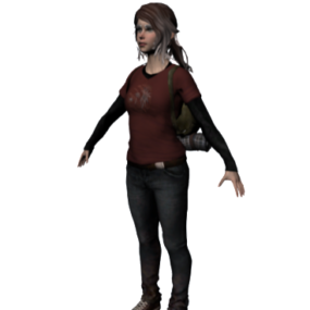 Modello 3d femminile del personaggio di Ellie