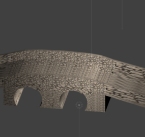 Modelo 3D da ponte de pedra medieval