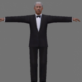 Traje de fumar Morgan Freeman modelo 3d