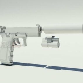 毛瑟C96手枪枪3d模型