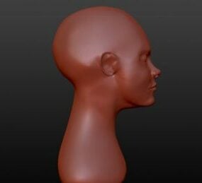 女性の頭の彫刻3Dモデル