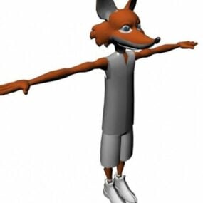 Tegneserie Fox Character 3d-modell