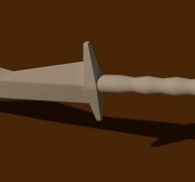 Medieval Curved Blade (lav Poly) 3d-modell