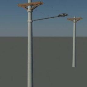 Pole Street Light Scene 3d μοντέλο